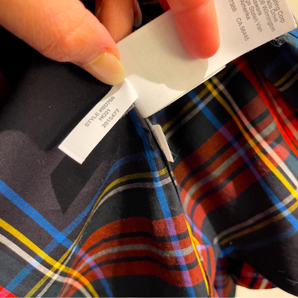 NWOT- J.Crew Red, Blue, golden-yellow & Black Plaid Button Down Size Small - Picture 10 of 13